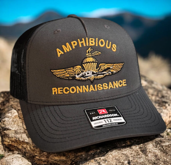Amphibious Reconnaissance Charcoal/Black Trucker Cap