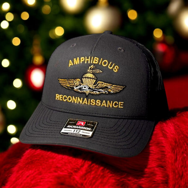 Amphibious Reconnaissance Charcoal/Black Trucker Cap