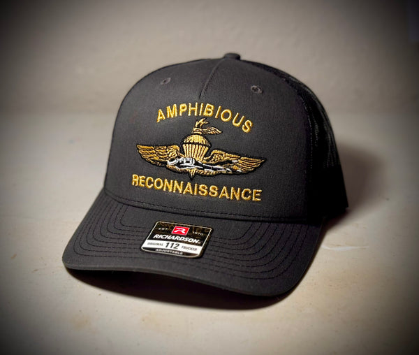 Amphibious Reconnaissance Charcoal/Black Trucker Cap